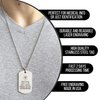Medical Alert Necklace for Men & Women Custom Stainless Steel Laser Engraved ID Tag Emergency Awareness Med Prescription Safety Jewelry for Diabetes, Allergy, Epilepsy & Conditions (Military tag)