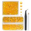 qiipii 2 Boxes 3060PCS Orange Yellow AB Resin Rhinestones for Crafting Flatback Jelly Resin Stones 2mm 3mm 4mm 5mm 6mm Non-Hotfix Gems Diamonds Crystals for Nails Face Makeup Tumblers Mugs DIY Crafts