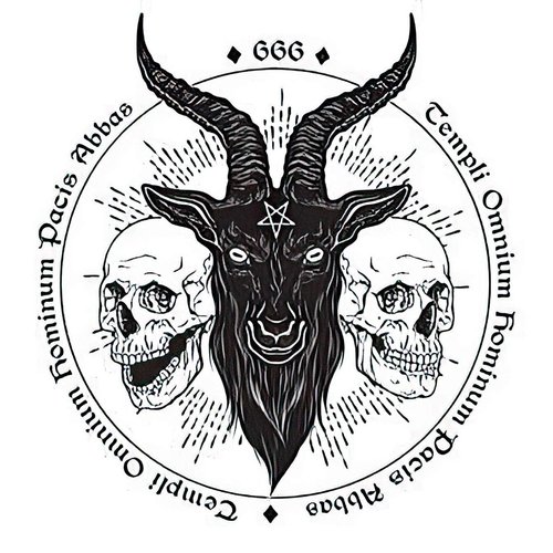 Dopetattoo 6 Sheets Temporary Tattoos black goat scary sketch art baphomet beast dark demon devil esoteric evil gothic graphic Temporary tattoo Neck Arm Chest