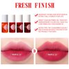 Baorder 4 Colors Lip Tint Stain Set,3 in 1 Lip Eyes and Cheeks Tint Stain Lip Glaze,Velvet Matte Mini Liquid Lipstick, Hydrating Moisturizing Long-Lasting Non-Stick Cup Lip Gloss