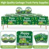 gisgfim Garbage Truck Birthday Party Supplies Trash Trucks Birthday Party Tableware Includes Party Plates Napkins Fork and Garbage Truck Theme Tablecloth for Birthday Parties Decorations Set Serve 20