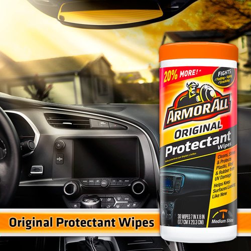 Armor All Protectant Wipes and Glass Wipes by Armor All, Car Cleaning Wipes and Car Glass Wipes, 30 Count Each, 2 Pack