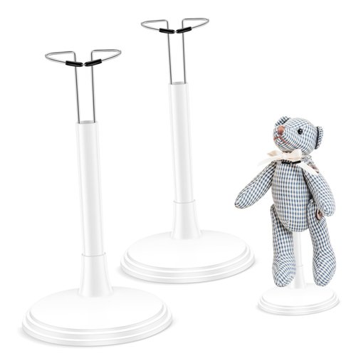 Toddmomy White Doll Stands 2Pcs Doll Display Stand Doll Bracket Doll Support Stand Bear Stand Desktop Doll Holder for Kids Dollhouse Accessories (25cm)