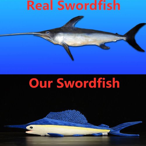 FRANKIEZHOU Simulation Swordfish Plush,Sailfish Stuffed Animal, Plush Toy,Soft Toy,Stuffed Toy,Cuddly Toys,Gifts for Kids,18 Inches