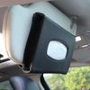 Tissue Box Holder for Car, Car Tissues Holder, Car Napkin Case, Hanging Paper Towel Clip, PU Leather Tissue Box, Paper Carton, Mask Holder for Car-Black