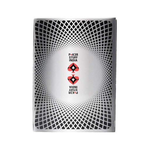 POK3R STUFF INDIA Psi Plastic Poker Playing Cards for Casino Gaming -Washable Teen Patti Poker Cards, Silver (Silver)