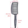 Curved Vent Brush, Barber Blow Drying Brush with Nylon Detangling Pins, Anti-Static - Grey
