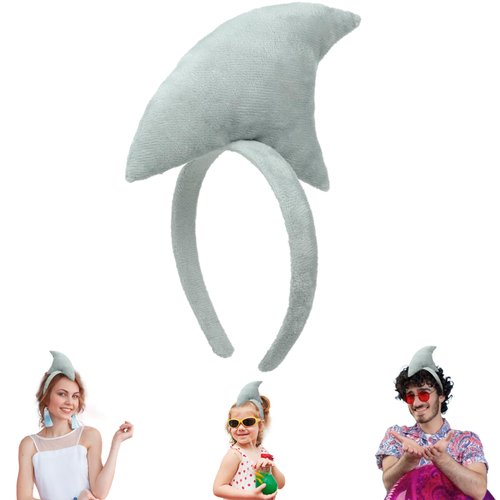 Beviliu Shark Headbands, Animal Headband Shark Fin Headband for Adults Halloween Cosplay, Shark Fin Costume Accessories for Shark Sea Ocean Party Birthday