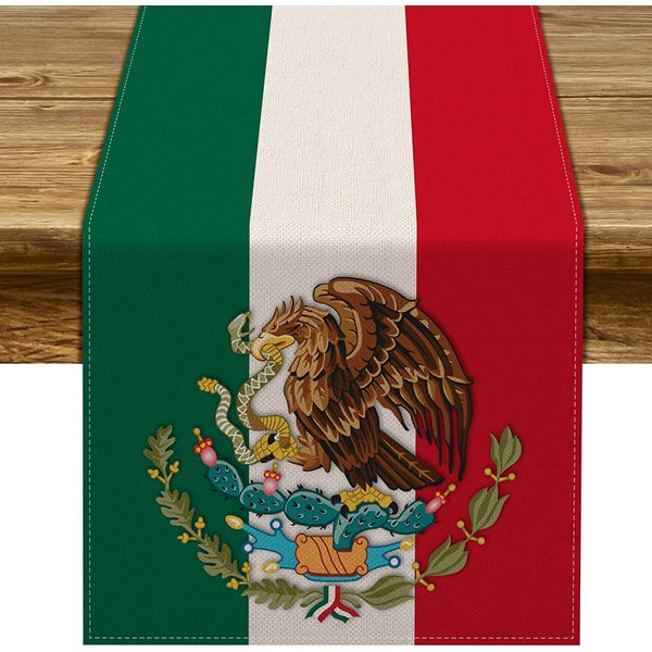 Pudodo Dia De La Independencia Table Runner Viva Mexico Mexican Independence Day Party Kitchen Dining Room Home Decoration (13" x 108")