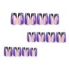 Vezocim Purple Press on Nails Square French Tips 24Pcs Glossy Full Cover Medium Acrylic Square False Nails with Designs Artificial Coffin Reusable Fake Nails Glue ons Fingernails for Women Girls