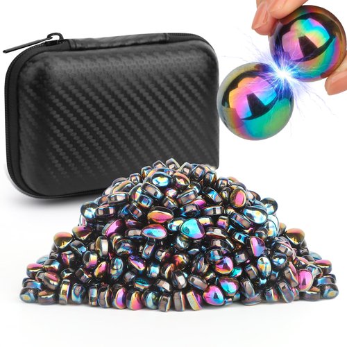 Magnet Slime Putty Party Favors, Fidget Toy Magnet Ferrite Putty Beads, Hematite Magnetic Stones Eggs with 1.26 inch Magnet Balls, Cool Desk Toy, EDC Toy Science Kit Gift