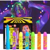 6 Pcs Glow in The Light Body Face Paint, Face Painting Kit, UV Crayon Kit Fluorescent Body Paints for Adults for Birthday Party Halloween Masquerade Makeup Outdoor for Kids