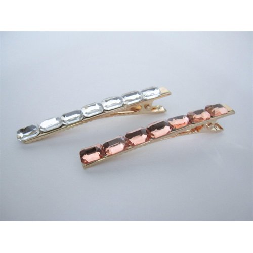 Generic 2 1/4 inch smaller clear or amber crystal alligator hair clip for fine thin (Primary color: Clear)