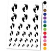 Cute Baby Footprints Silhouette Temporary Tattoo Water Resistant Fake Body Art Set Collection - Black (One Sheet)