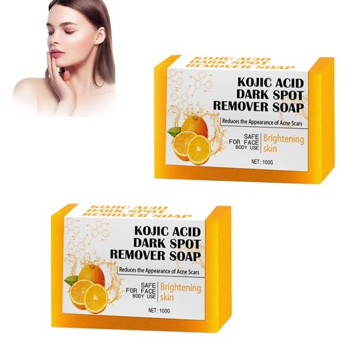 MAITING 2PC Kojic Acid Soap, Lemon Turmeric Kojic Acid Soap, Lemon Turmeric Kojic Acid Soap for Body Wash