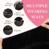 GOO GOO Sew in Hair Extensions Real Human Hair, Weft Hair Extensions Human Hair, 1 Jet black 18 Inch-100g, Weft Bundles Straight Silky Remy Hair