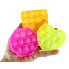 6 Mini 3" Geometric Shapes Bubble Pop Fidget Toy on Clip - Silicone Push Poke Bubble Wrap Fidget Toy - Press Bubbles to Pop the Bubbles Down - Bubble Popper Sensory Stress Toy (Random Colors)