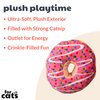 Huxley & Ket Plush Cat Toy | Strawberry Donut | Strong Catnip Filled Cat Toy | Plush Interactive Kitten and Cat Toy with Catnip and Crinkle | Kittybelles