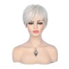 Baruisi Short Cream White Wigs for Women Synthetic Natural Party Cosplay Pixie Wig with Wig Cap