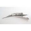 Silver alligator leaf hair claw clip with clear and AB crystals