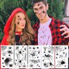 XZENTIRA, 178 PCS Halloween Spider Web Face Temporary Tattoos Makeup Kit, Half Arm Tattoo Sleeve for Women Men Adults Kids, Fake Face Tattoos Sticker for Halloween Makeup Decoration Party Favors