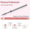 ZIRATONES Cuticle Nail Drill bit with Case for Manicure and Pedicure, Russian Electric File bits, Diamond E-File, Flame (Drop), Non Painful Efile for Nail Salon Manicure(Medium)