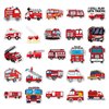 Kids Fire Truck Stickers,50Pcs Cute Cartoon Fire Fighting Engine Vehicles Vinyl Waterproof Decals,Party Decor Water Bottle Laptop Refrigerator Skateboard Sticker