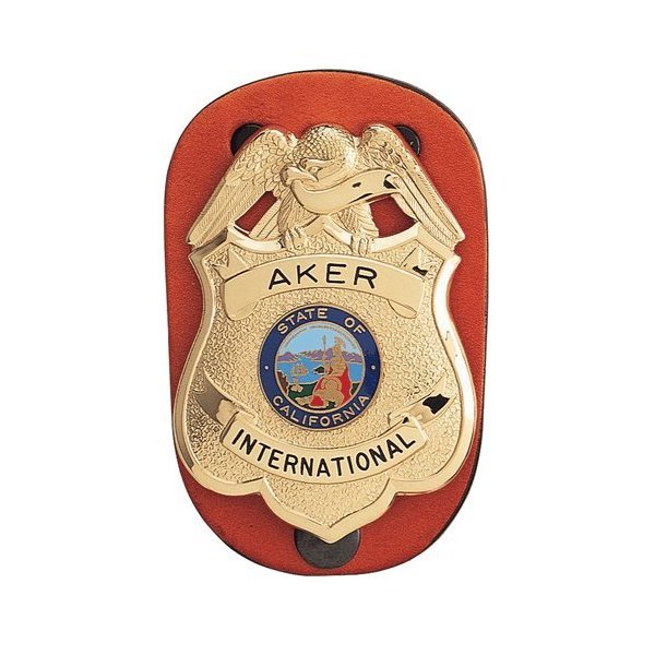 Aker Leather 590 Clip-On Federal Badge Holder, Black