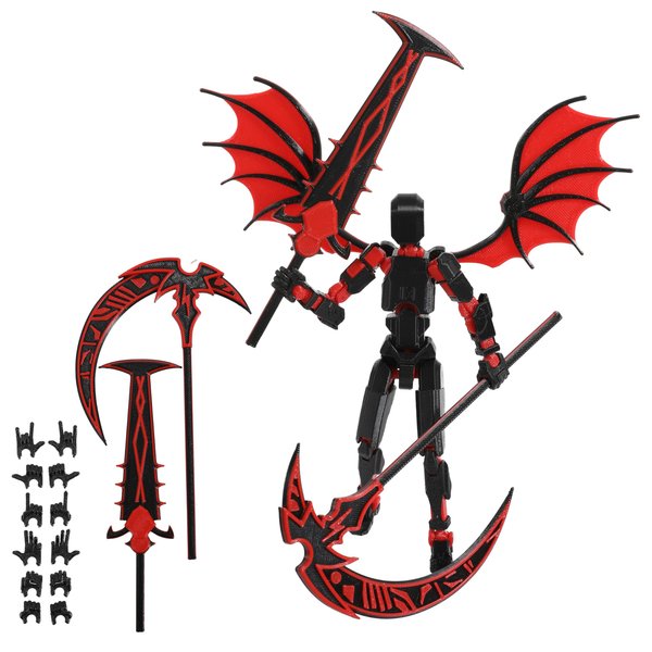 Pekuality T13 Action Figure 5.5 inch-Robo 13 Assembly Completed-3d Printed Action Figure Multi-Jointed Movable-Titan 13 Action Figure-Dummy 13 Titan 13 Toys-Gifts Desk Decoration（Red）