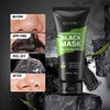 ulluxe Blackhead Remover Mask, Black Charcoal Peel Off Face Mask, Deep Cleansing Mask for Face Nose Black Head Acne Pores, Purifying Facial Mask with Pimple Extractor and Face Mask Brush (3.5 fl.oz)