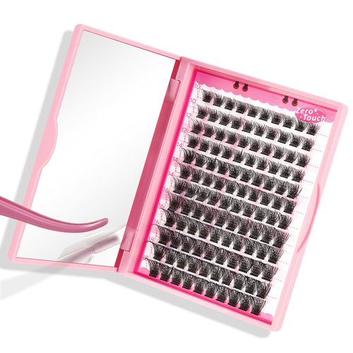 Lash Clusters, 120 Pcs Individual Cluster Lashes DIY Lash Extension Zero Touch-D-10-18mix Eyelash Clusters Volume Wispy Lashes Super Thin Band Reusable Soft & Comfortable(Velvety-D-10-18 mix)