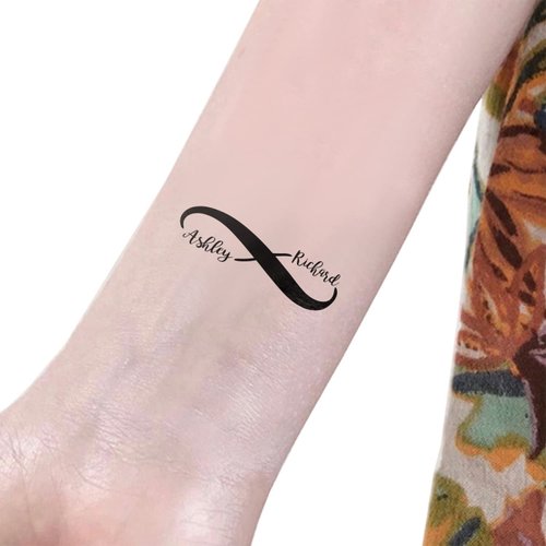 Kullder Custom Infinity Temporary Name Temporary Tattoo, Personalized Name Temporary Tattoos 30 Tattoos