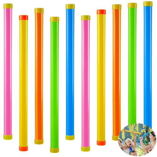 Chivao 10 Pack Groan Tube Noise Maker Stick Novelty Toy Tube Multi Color Funny Sound Tube Party Favors Christmas Operation for Child, 5 Colors