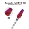 YMYABO Nail Drill Bit,Professional 3/32" Purple Tornado Carbide Tungsten Multifunction Bits， Fast Remove for Hard Gel and Acrylic, Manicure Pedicure Cuticle Nail Polishing Tool-XC