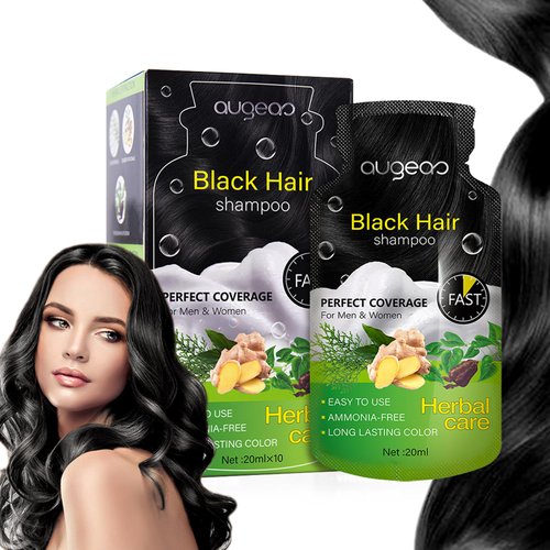 Dapoprren Natural Plant Hair Dye for Grey Hair, Black Bubble Plant Hair Dye Shampoo for Men, Crea...