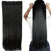 S-noilite Elegant 30"(76cm) Longest Straight Natural Black 3/4 Full Head One Piece 5 Clips Clip in Hair Extensions