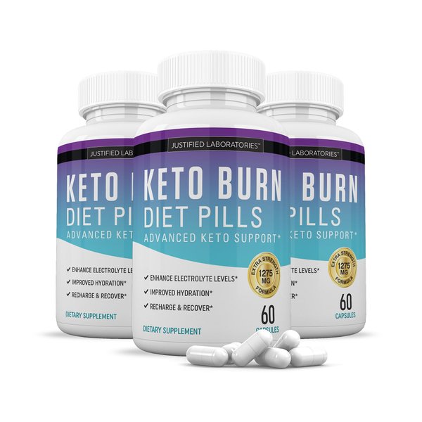 (3 Pack) Keto Burn Diet Pills 1275MG New & Improved Formula Contains Apple Cider Vinegar Extra Virgin Olive Oil Powder Green Tea Leaf 180 Capsules