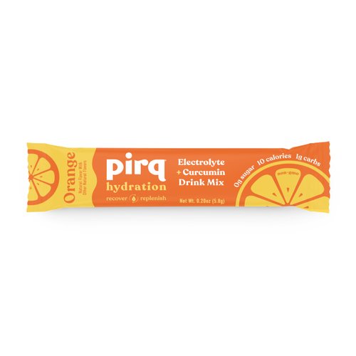 Pirq Hydration - Orange - Hydration Powder Packets | Electrolyte Drink Mix | Curcumin | B Vitamins | Zero Sugar | Keto Friendly | 10 Sticks