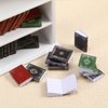 Poen 27 Pcs 1: 12 Scale Miniatures Dollhouse Books and a Wooden Bookcase Dollhouse Decoration Accessories 1: 12 Dollhouse Miniature Furniture 4 Floors Dollhouse Bookshelf for House Bedroom, White