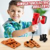 PANPAPA Electric Power Kids Drill and Screw Set，Toy Drill Set Include 3 Interchange dirll bits with Realistic Sound & Action，Kids Pretend Play Tool，Drill Toys for Kids Ages 3-5 Boys(Red)
