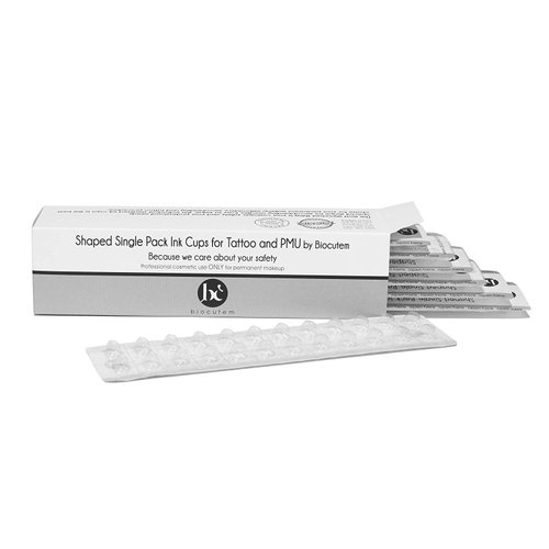 Plastic Disposable Individual sterilized pack ink cups Microblading Makeup Tattoo Ink Cups With Base, Pigment Ink Caps Sizes 1/2" Small for Tattoo Ink,Tattoo Kits,Tattoo Supplies