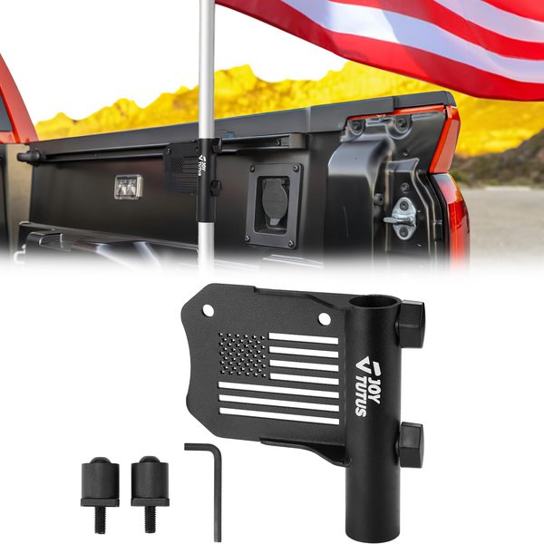 JOYTUTUS Truck Bed Flag Pole Mount Compatible with Tacoma & Tundra, Bed Rail Flag Pole Holder Fits Up to 1.18 Inch Diameter Flagpole