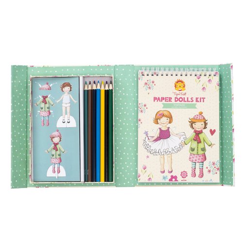 Tiger Tribe Paper Dolls Kit - Vintage Arts and Crafts - Take Along Craft Kit - All Supplies Included - 60220,White