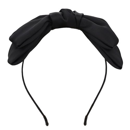 French Bow Headband Hairband Knotted Headband Hair Band Elegant Bow Headbands for Women Black Double Layer Bow Headband Head Wrap Top Knot Turban Headband Stain Bow Headwear Party Hair Decorations