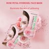 Hydrogel Collagen Sheet Mask with Rose Petal, Instant Brightening Hydrating Face Mask Sheet Mask for Firming, Elasticity Improvement 12-Pack