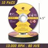 Bates- Cutting Wheels, 10 Pack, 4-1/2” x 7/8”, Cut Off Wheels, 4-1/2 Cutting Wheels, Cutting Wheel 4-1/2 for Angle Grinder Cut Off Wheel, Cutoff Wheel, 4-1/2 Cut Off Wheel