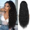 KETHBE Ponytail Extension, 26 Inch Drawstring Ponytail Hair Extensions Synthetic Long Curly Wavy Hair Extensions Ponytail Thick Hair Pieces for Women (Black)