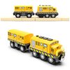Battery Trains for Wooden Tracks, Motorized Locomotive Train for Kids Electric Train Accessories, Toy Train Set with Magnetic Trains Compatible with Thomas, Brio, Chuggington, Melissa & Doug