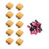 Hengfuntong-Elec 10Pcs 5Pairs Yellow Color XT90Plug Male & Female Gold Plated Pins 4.5mm Bullet Connectors for LiPo Battery Motor ESC. (10Pcs XT90 XT 90 XT-90 M)