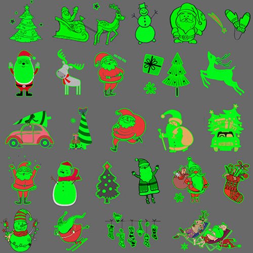 Ooopsiun Luminous Christmas Tattoos for kids, 12 Sheets Xmas Glow in the Dark Tattoo Stickers for Kids Stocking Stuffers Gift Bag Favors - Snowflake, Santa Claus, Snowman, Reindeer